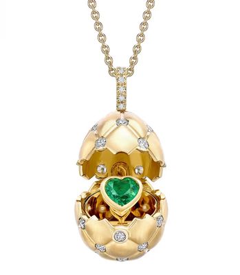 Faberge Surprise Emerald Heart Pendant