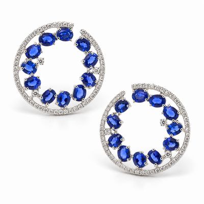 Sapphire and Diamond Earrings
