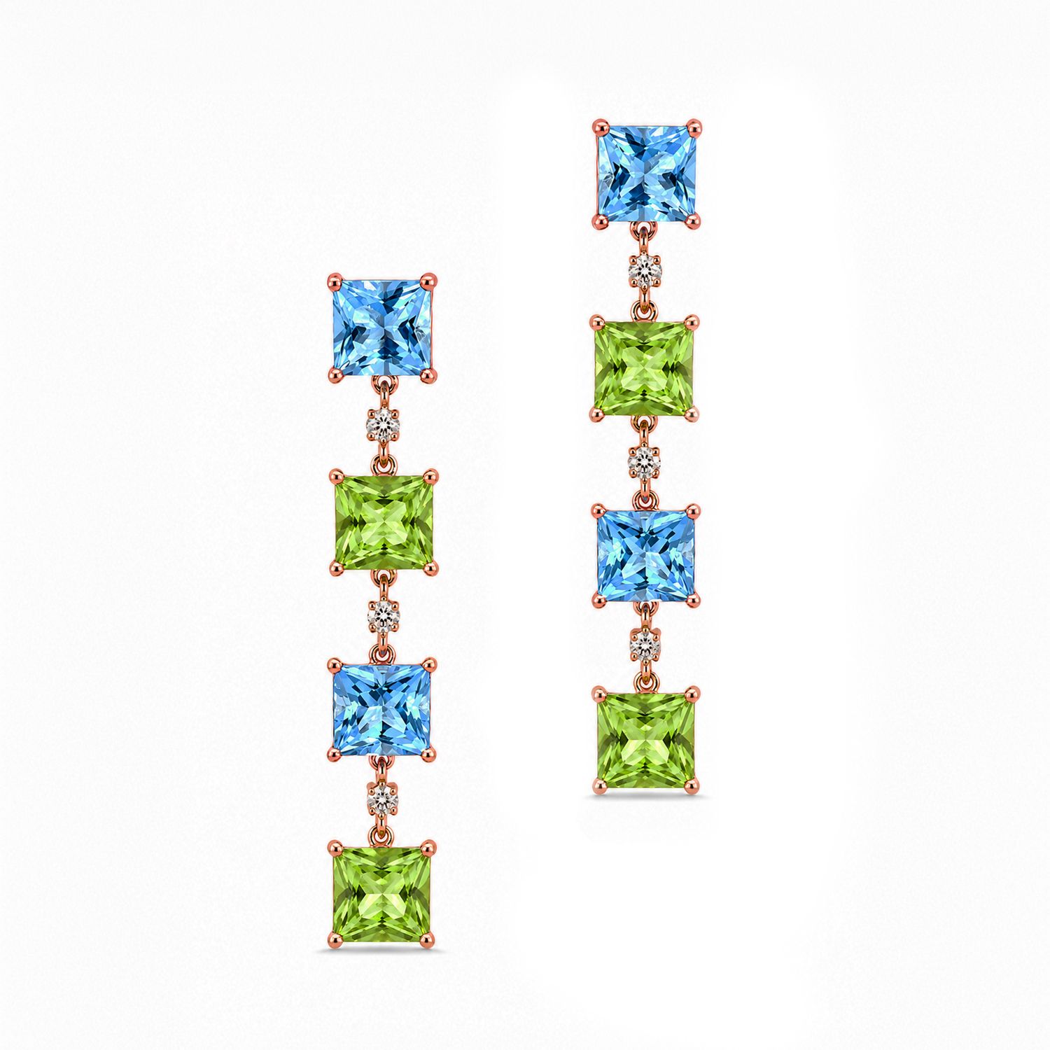 Topaz and Peridot Drop Earrings