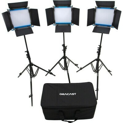 Dracast LED500 S-Series Bi-Color 3-Light Kit with V-Mount Battery Plates and Soft Case