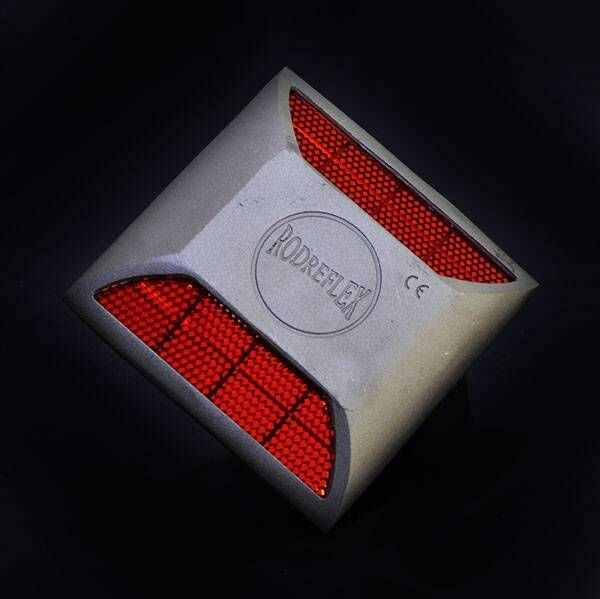 MARCADOR REFLECTOR EM ALUMINIO COM ESPIGÃO DUAS FACES VERMELHO