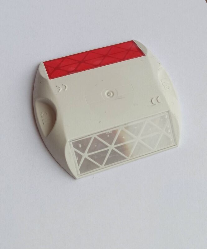 MARCADOR OLHO DE GATO BIDIRECIONAL BRANCO / VERMELHO