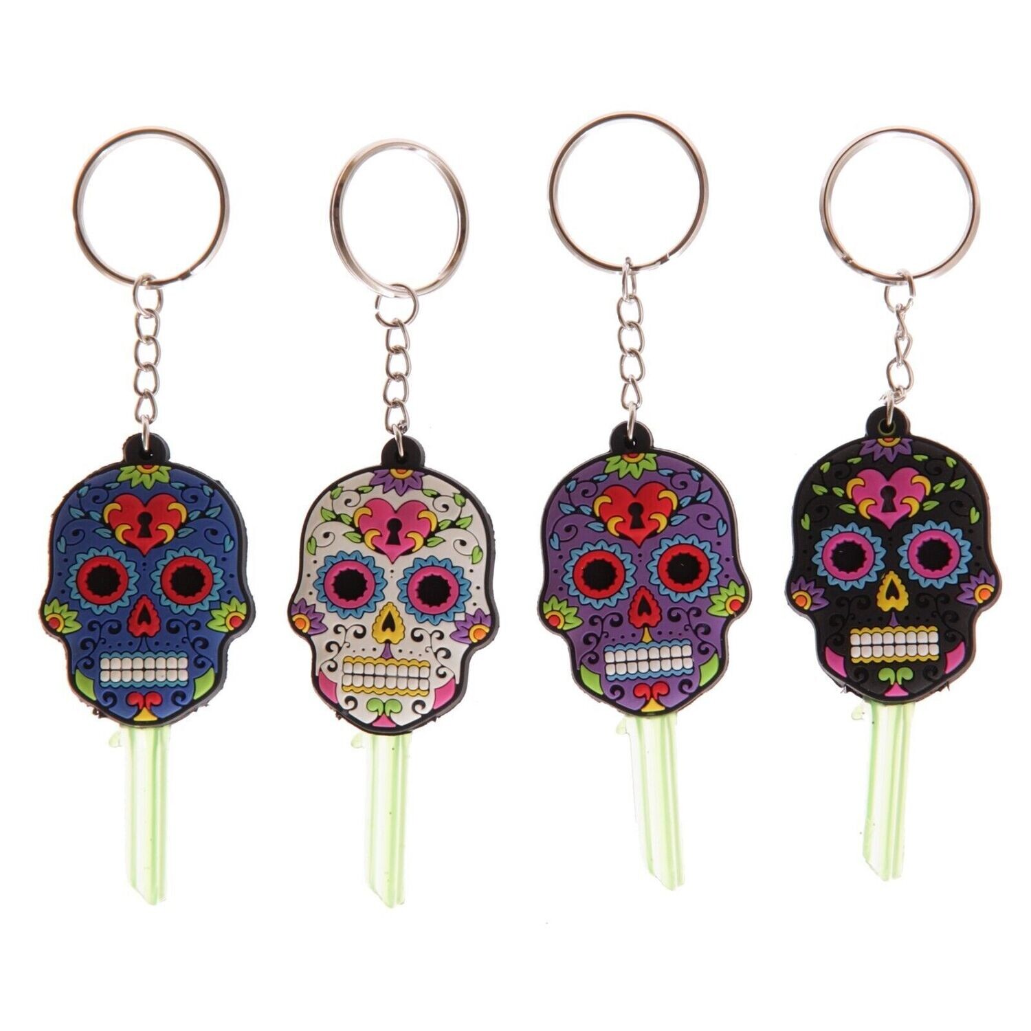 Puckator Day of the Dead Funky PVC Key Cover Key Chain pack of 4