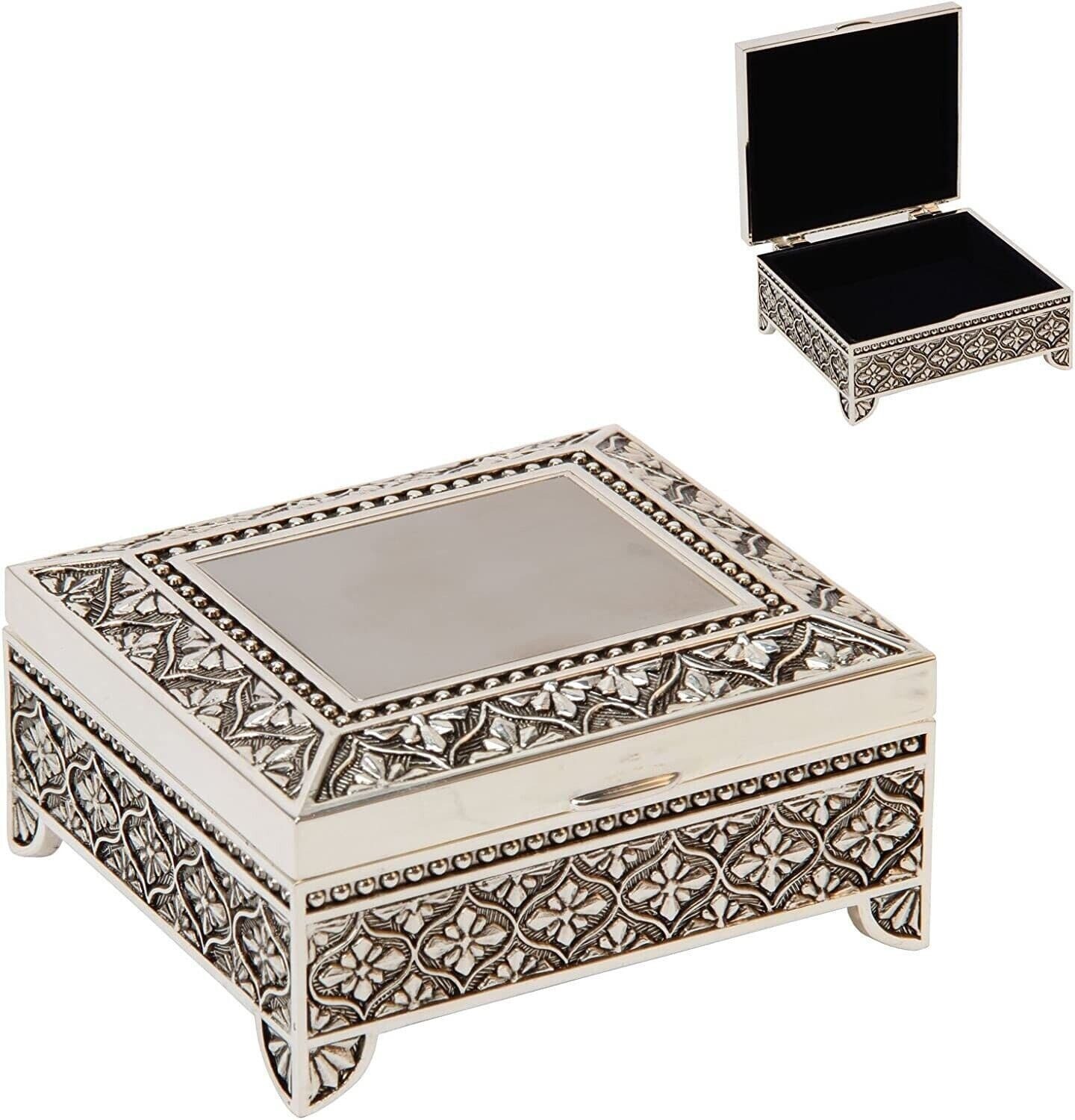 Sophia Silver Plated Square Trinket Box