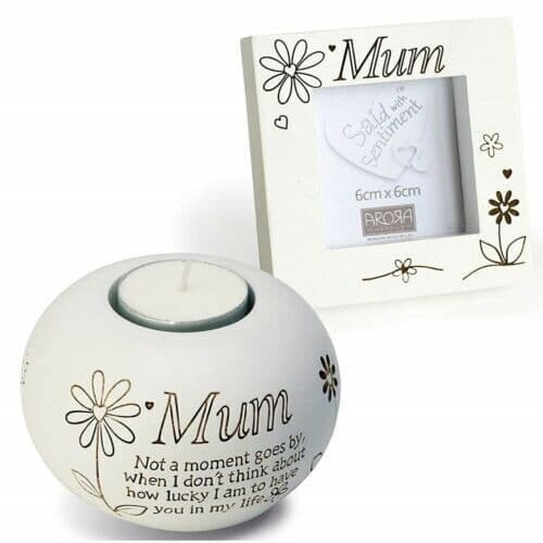 Said With Sentiment Mum Tealight Holder & Frame Gift Set