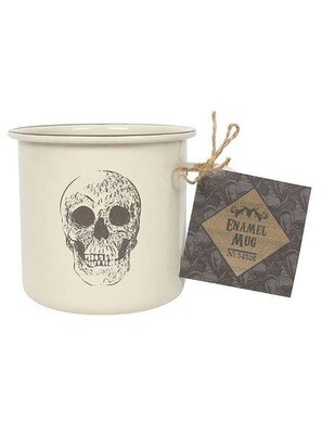 ENAMEL SKULL Camping Garden Tea Coffee Mug Gift