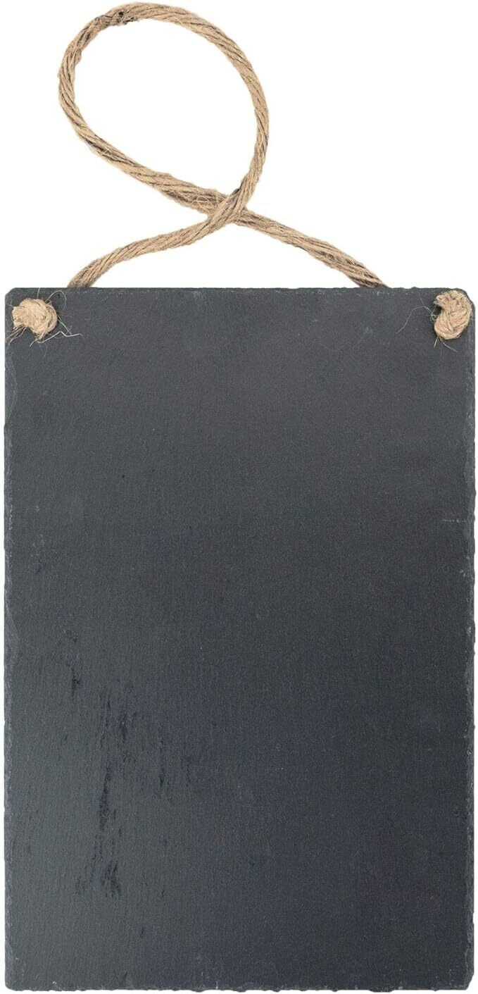 1x Slate 30 x 20cm Wall Hanging Chalk Message Black Board - Ideal for Rustic Home Office Kitchen & Wedding Party Chalkboard