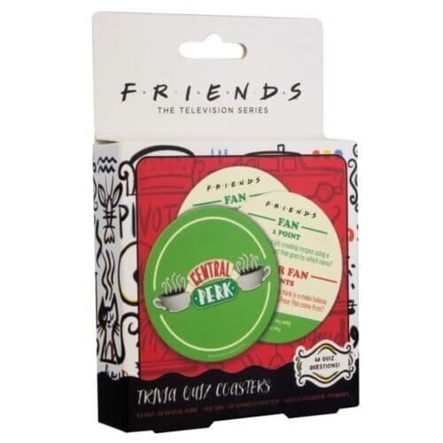 Friends TV Show Central Perk Trivia Coasters, Set of 20 Drink Coasters with 40 Questions