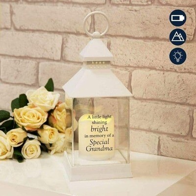Grandma Memorial Lantern Thoughts of You Graveside LED Candle Special Tribute
