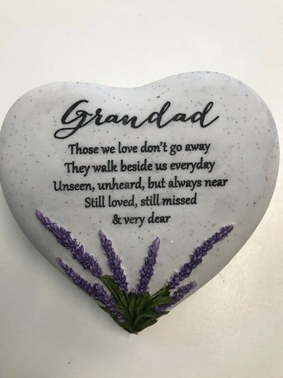 Grandad Thoughts Of You Heart Stone Graveside Garden Memorial Loving Memory