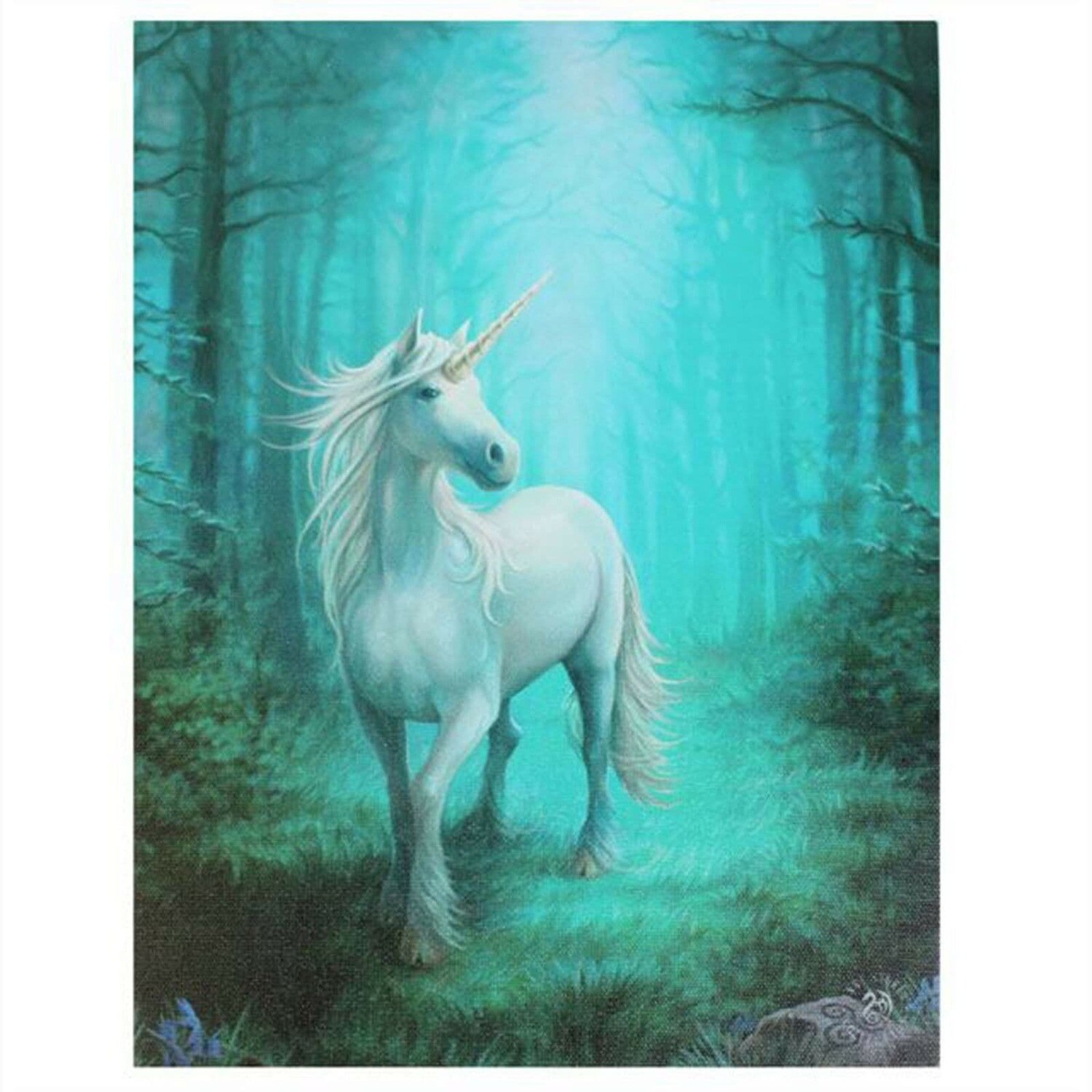 Anne Stokes unicorn Fantasy Art Wall Hanging Canvas Wooden Plaques 26cm