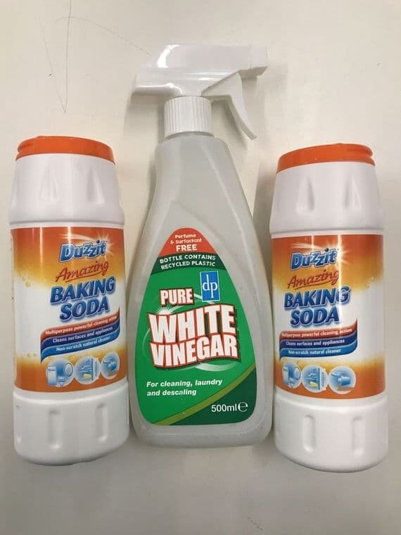 PURE WHITE VINEGAR 500ML + 2X DUZZIT AMAZING BAKING SODA 500G