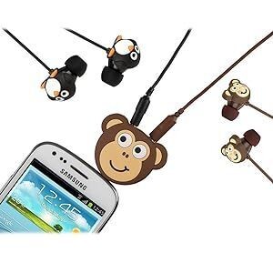 Headphone Splitter Monkey My Doodles Fun Novelty Children's Character 3.5 mm