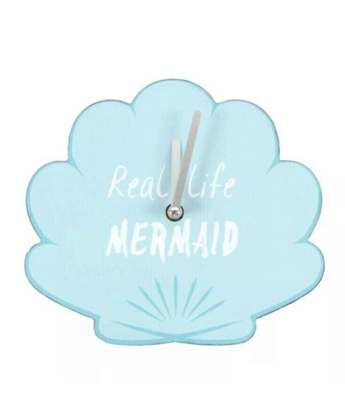 Real Life Mermaid Shell Wall Clock Bedroom Nursery Home Decor