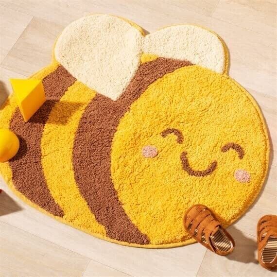 Sass & Belle Bee Happy Cotton Rugs Kids Bedroom Rugs Carpets Décor