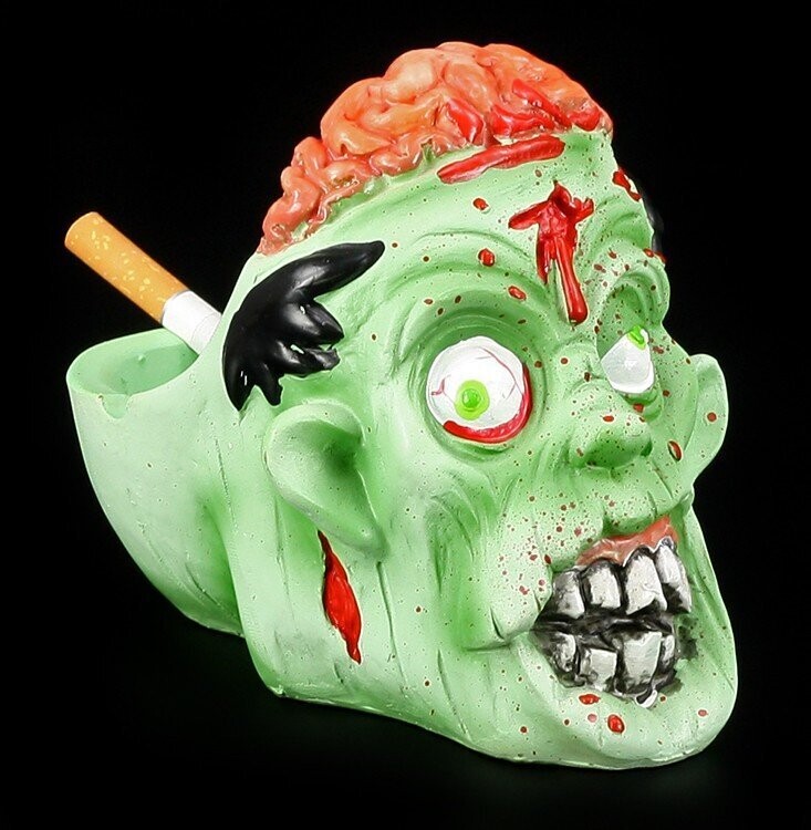 Ceramic Hand Painted Zombie Ashtray