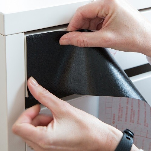 d-c-fix self-adhesive LEATHER BLACK sticky back plastic vinyl wrap