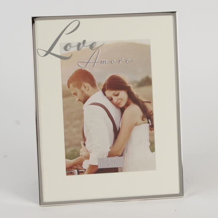 Amore Silver-plated Frame Mirror Script 5 X 7 Love