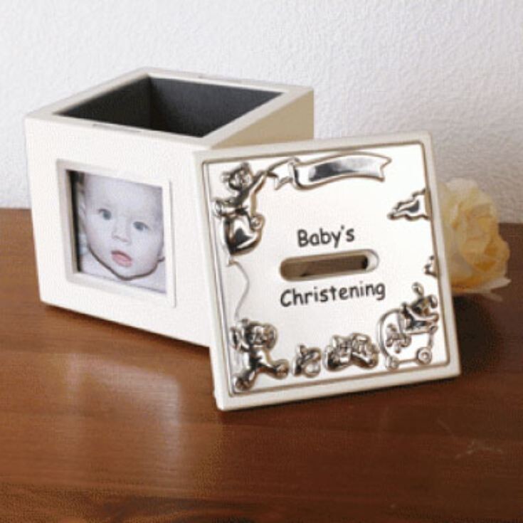 Baby's Christening Photo Money Box