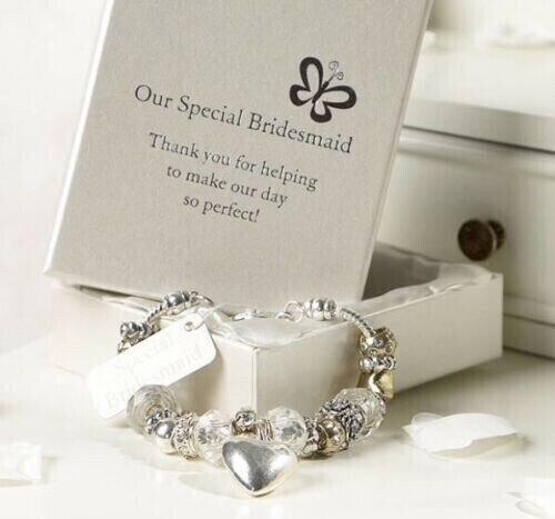 Our Special Bridesmaid Wedding Charm Bracelet Silver and Gold