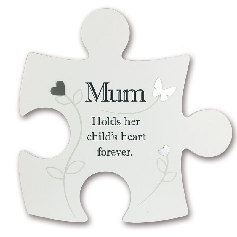 Mum holds her child's heart forever-  Jigsaw Wall Art White Plaque
