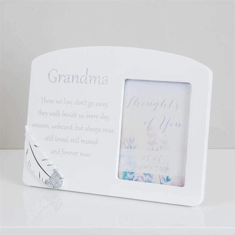 White Wooden Sentimental Memorial Photo Frame - Grandma