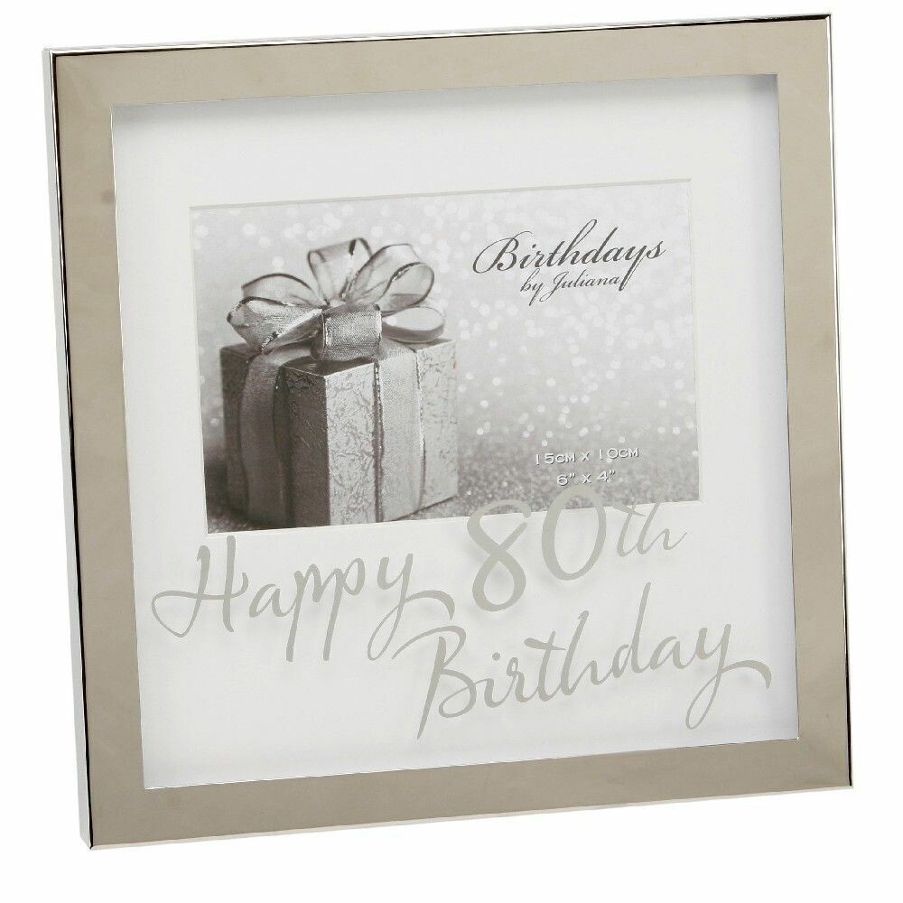 6" X 4" Silver plated box frame - 80th Birthdayss