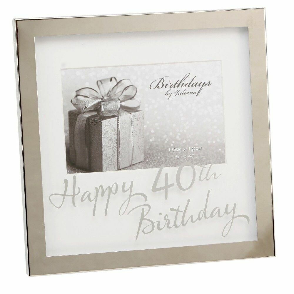 Birthdays by Julianna Silver-plated box Frame 40th 6" x 4"
