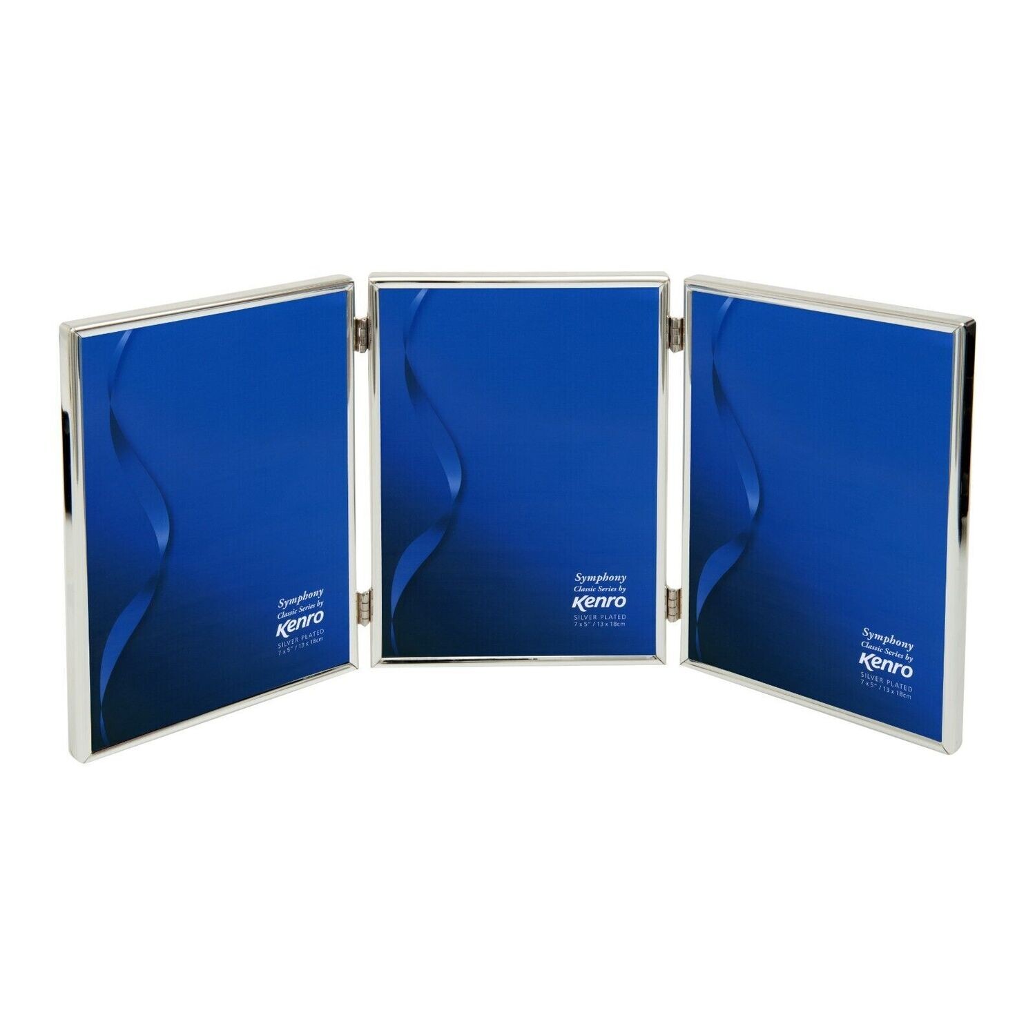 Kenro Silver Plated Triple Photo Frame 7x5 Inch Symphony Classic Series