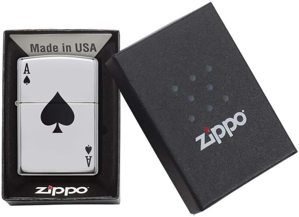 Zippo Lucky Ace Lighter - High Polished Chrome