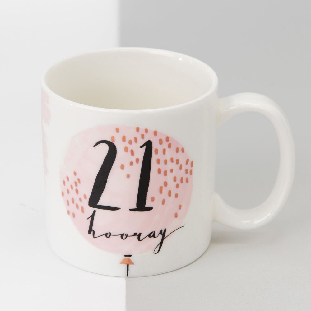 Luxe Ceramic Female Birthday Mug - 21st