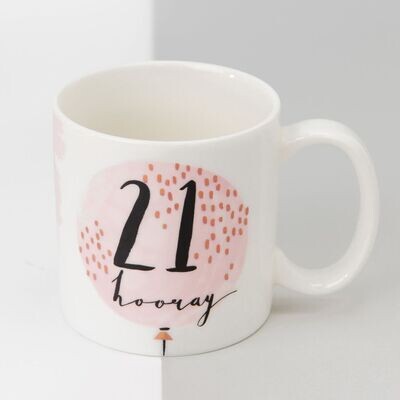 Luxe Ceramic Female Birthday Mug - 21st