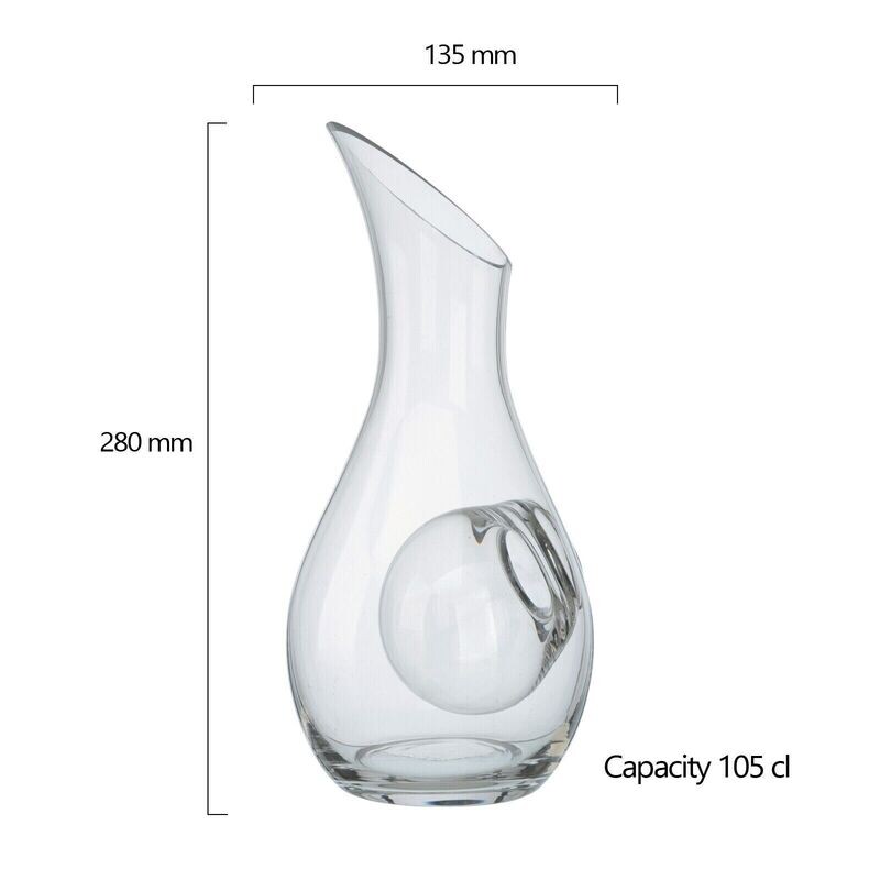 Art land Sommelier White Wine Cooling Carafe - 1050ml Glass Pitcher with Elegant Chill Rod Insert