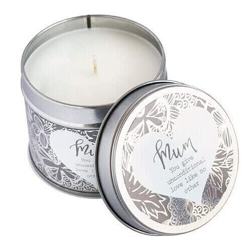 Starched linen fragrance Soy based wax Candle in a tin -Mum