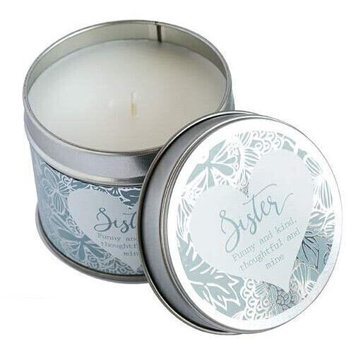 Starched linen fragrance Soy based wax Candle in a tin - Sister