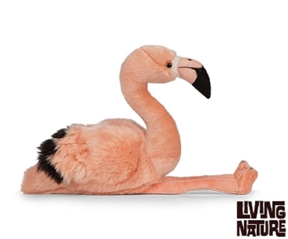 Living Nature Flamingo, Realistic Soft Cuddly Bird Toy, 30cm