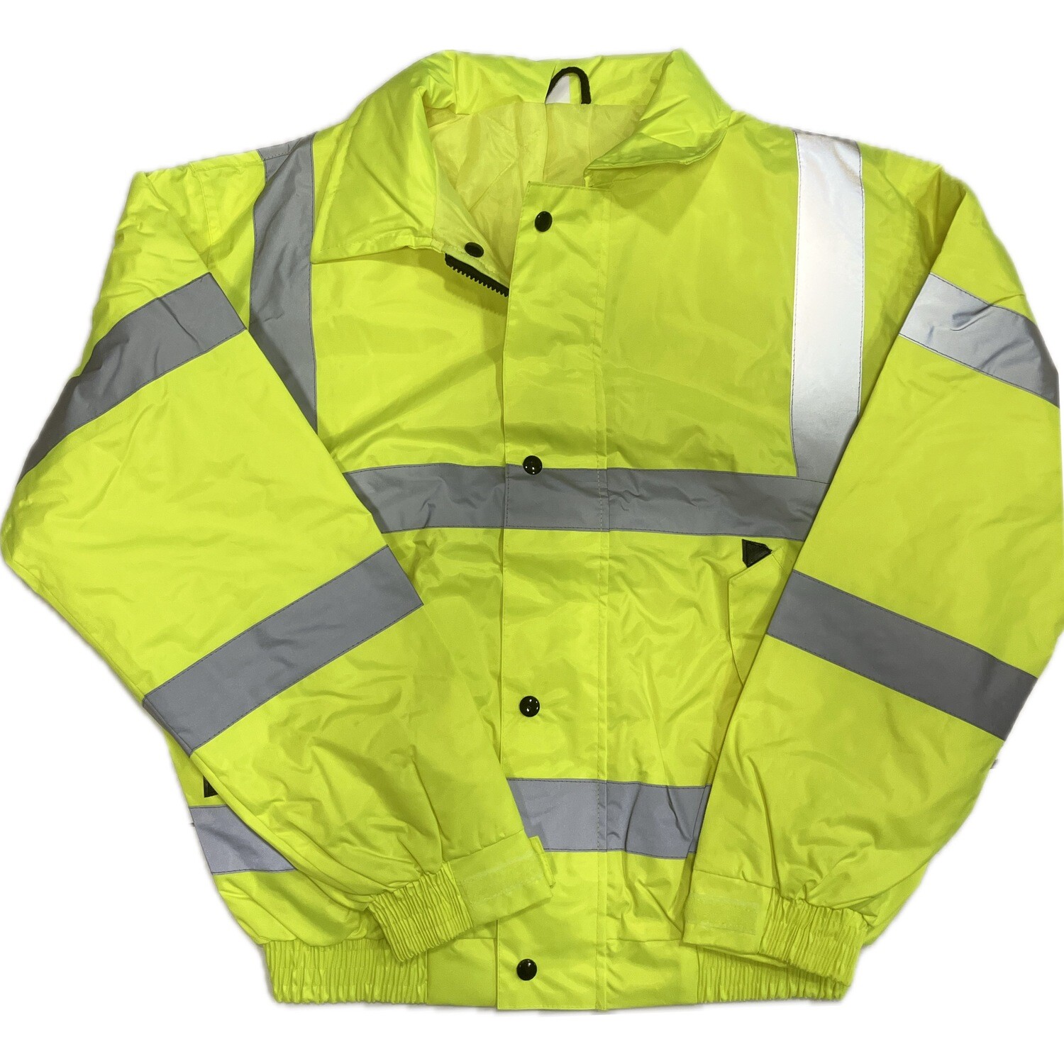 2X Yellow Hi-Vis Storm Bomber with Heavy Duty Padding - With Concealed Hood