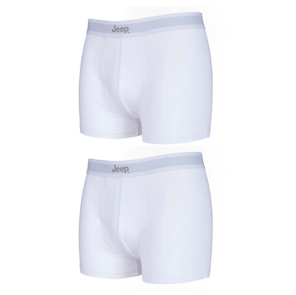 Men's 2 Pack Jeep cotton plain fitted button front trunk Boxer shorts
