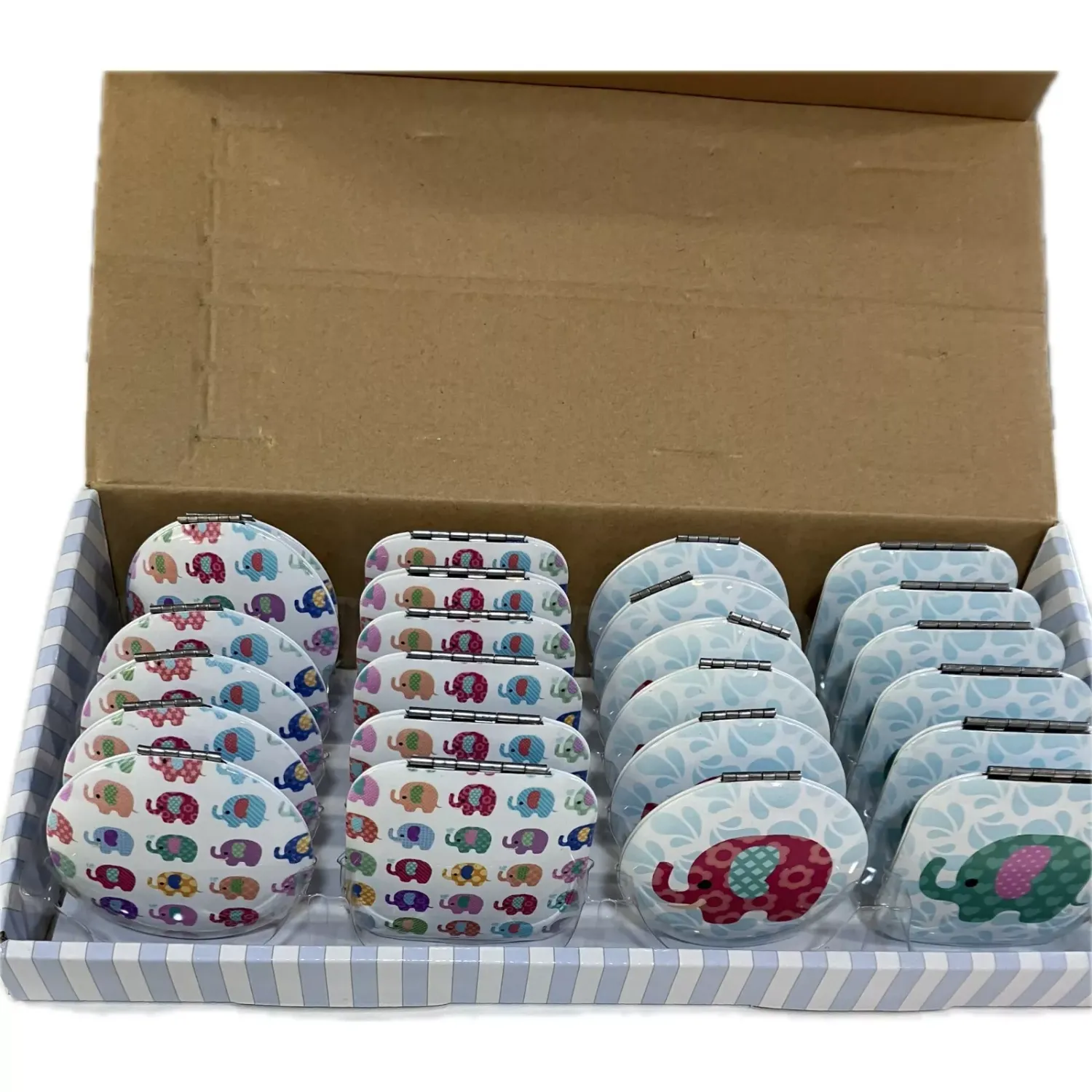 Compact Mirrors Elephant Job Lot Handbag Essentials Gifts x24 in Box