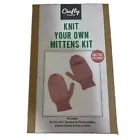 Pink Knit Your Own Mittens Kit Complete Knitting Set Fits Most Adult *EL211