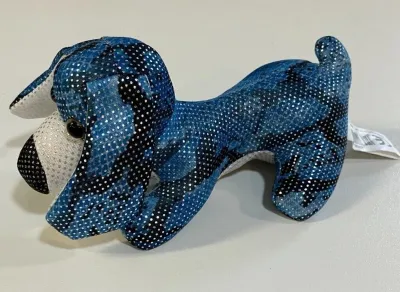 Blue sparkly Dog Sand Animal Metallic Plush Collectable *EL211