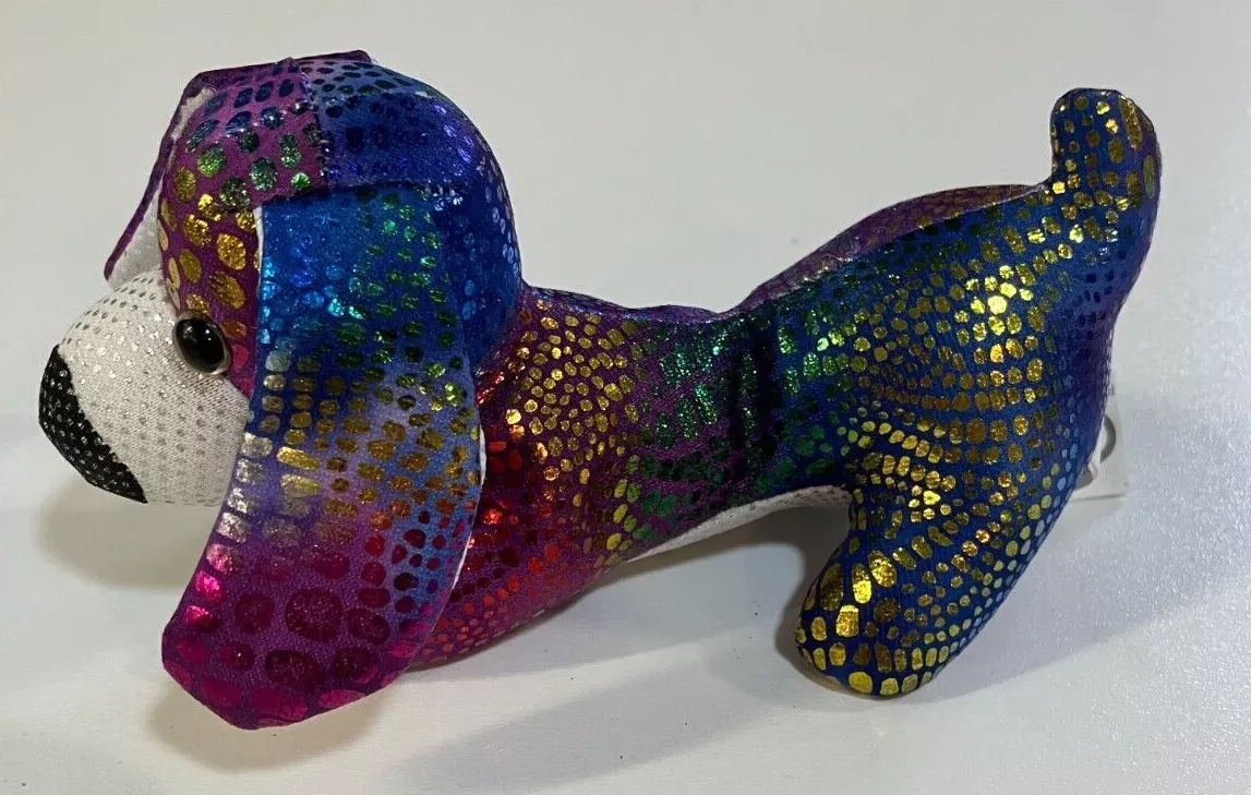 Multicolour sparkly Dog Sand Animal Metallic Plush Collectable *EL211