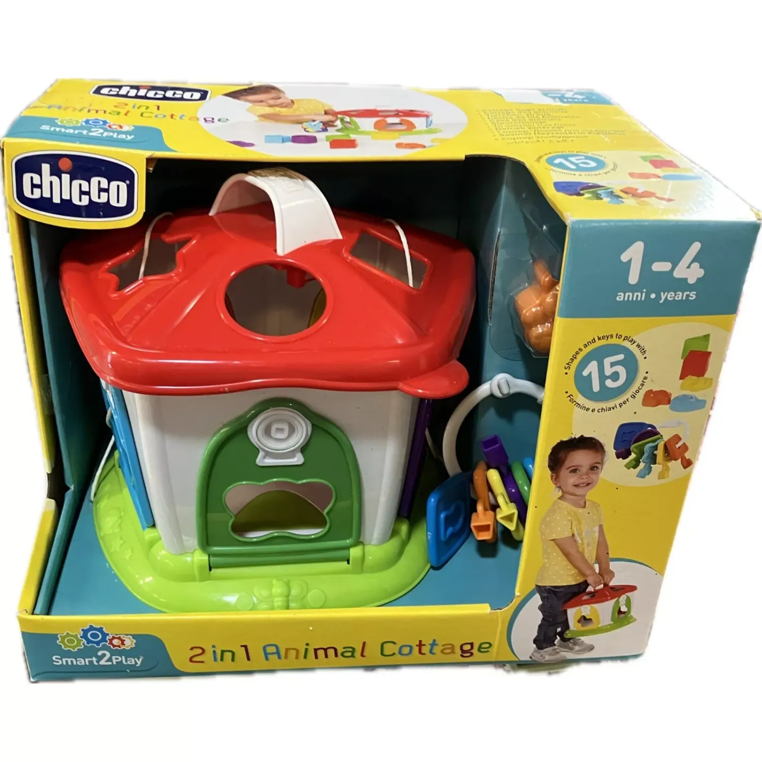 Chicco 2 in 1 Animal Cottage Activity Center Kids Gift Toy Fun Boy Girl