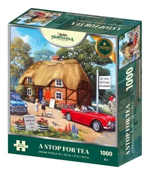 Ye Olde Shoppe 1000 Piece Jigsaw Puzzle " A Stop For Tea"  Steve Crisp / kevin walsh
