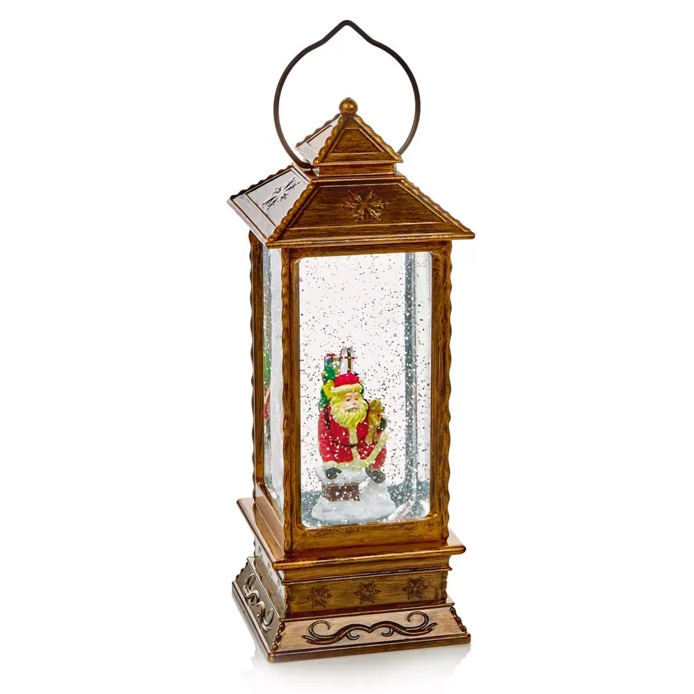 Premier LED Lantern with Santa scene glitter water spinner
