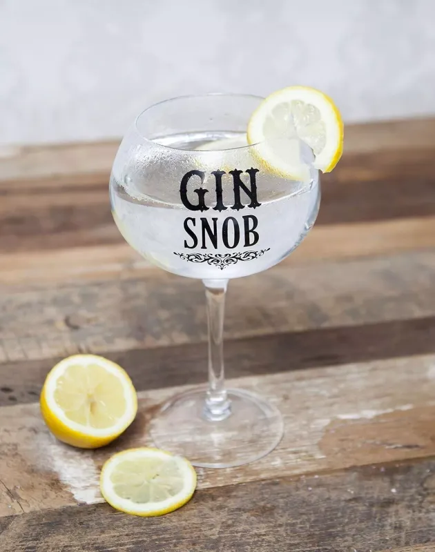 ‘Gin Snob’ Funny Gin Bloom Balloon Glass | Novelty Gin Glassware Gift