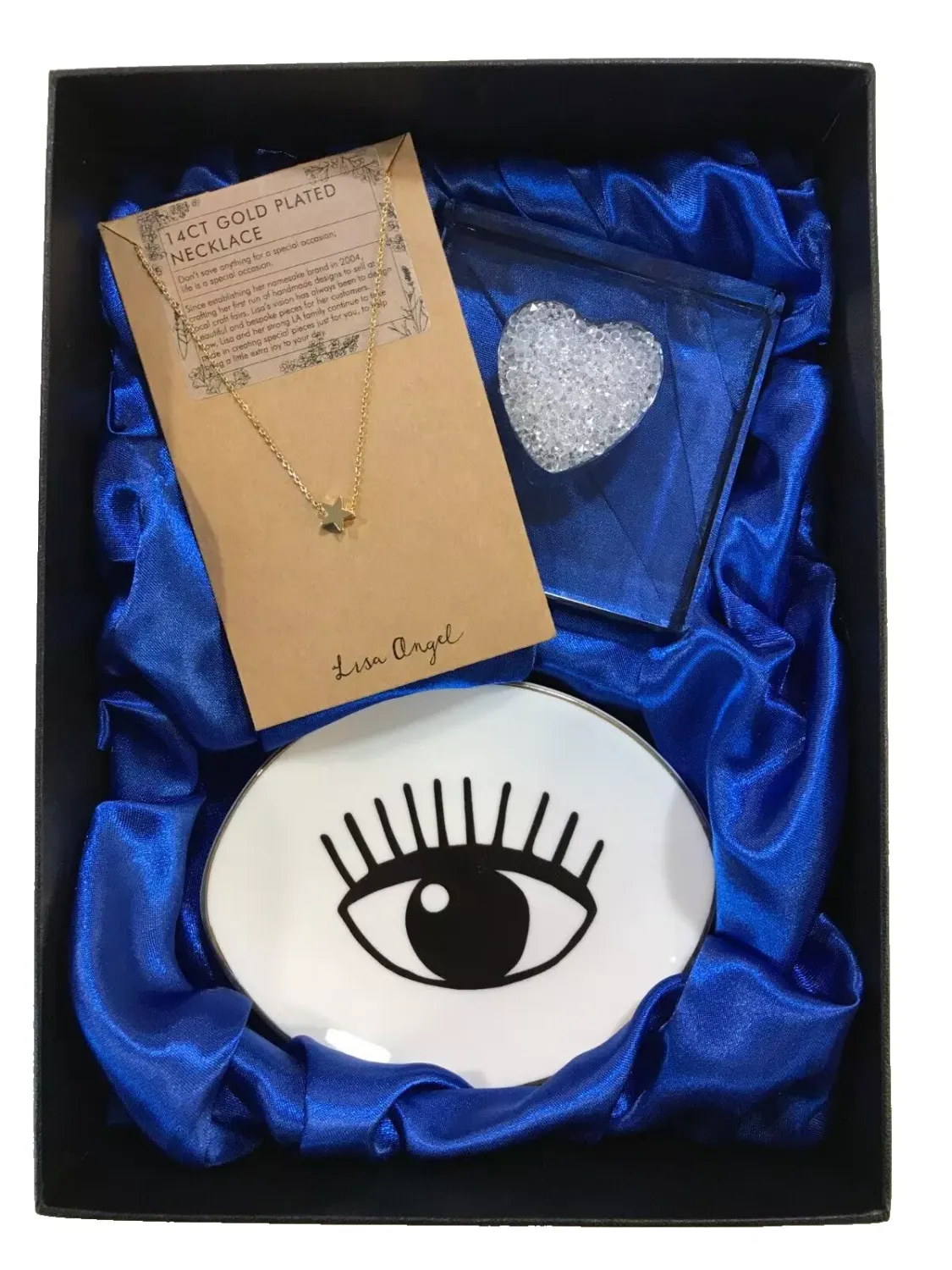 Lisa Angel 14ct gold plated necklace with heart paper weight and trinket Gift