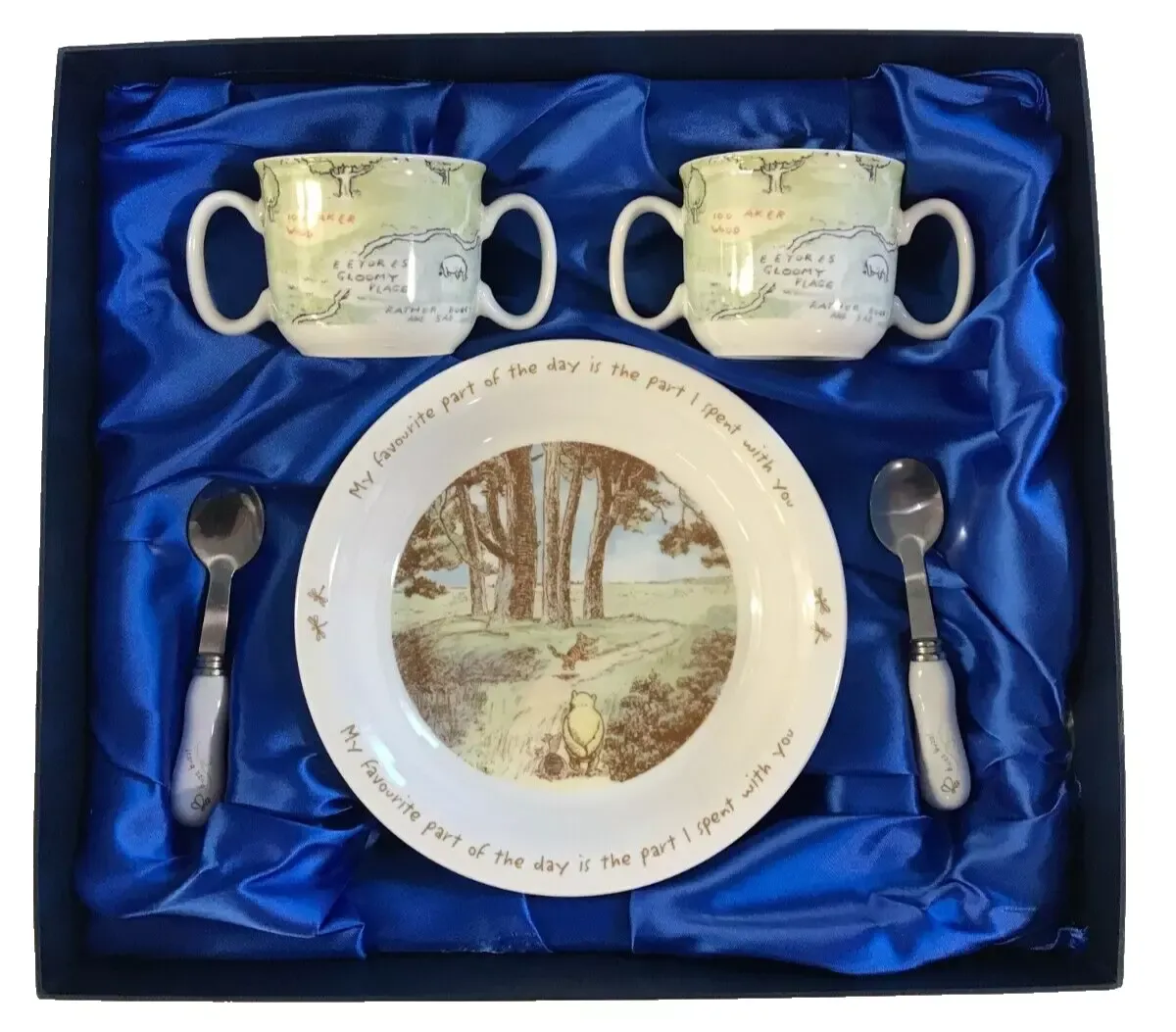 Classic Pooh Collection Twin Gift set Cup Plate and spoon set *G4