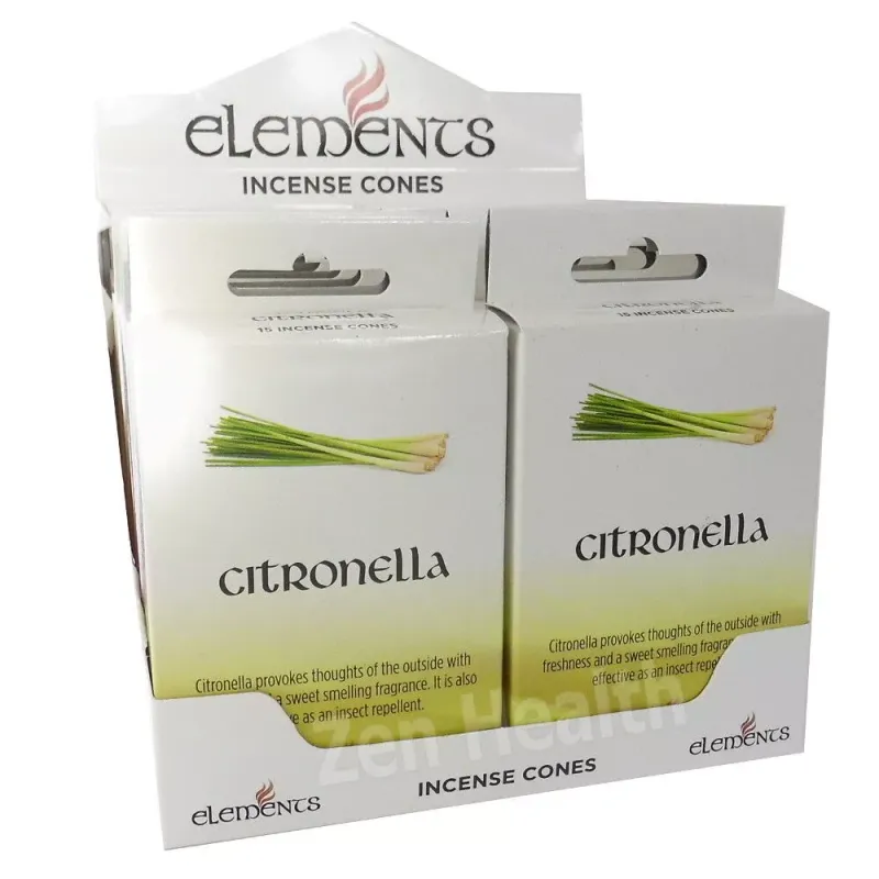 Set of 12 Packets of Elements Citronella Incense Cones