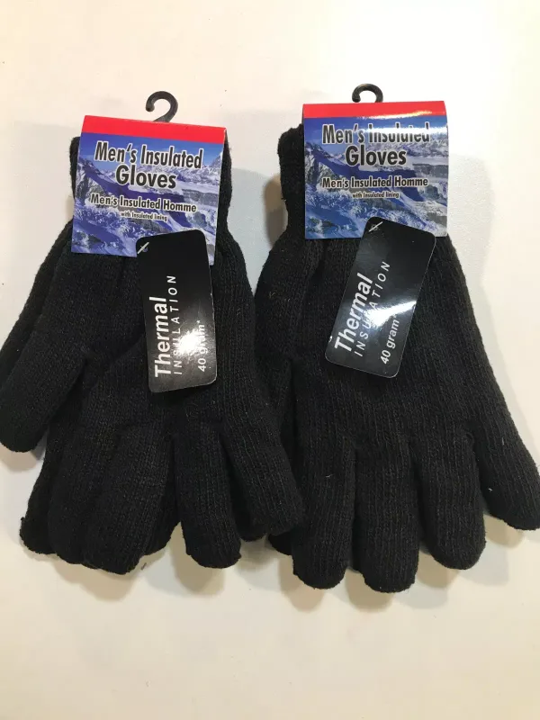Men's Insulated Gloves with insulated lining x2 pairs